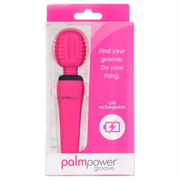 PalmPower - masažni vibrator s utorima - punjivi - silikon - roza