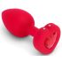 b-vibe srce - bežični analni vibrator s punjenjem (crveni)