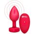 b-vibe srce - bežični analni vibrator s punjenjem (crveni)