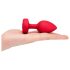 b-vibe srce - bežični analni vibrator s punjenjem (crveni)