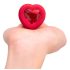 b-vibe srce - bežični analni vibrator s punjenjem (crveni)