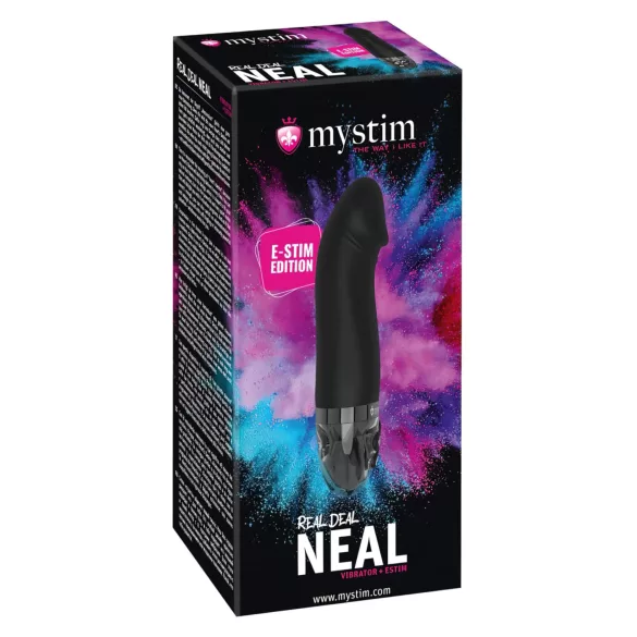 mystim Real Deal Neal E-Stim - elektro vibrator na baterije - crni