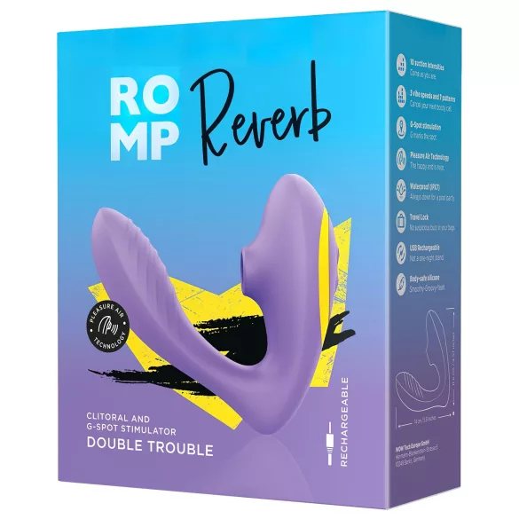ROMP Reverb - vibrator za G-točku s valovima zraka 2u1 - ljubičasti