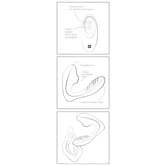 ROMP Reverb - vibrator za G-točku s valovima zraka 2u1 - ljubičasti