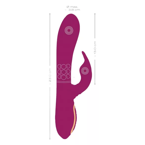Javida - 3u1 vibrator s perlicama i rotacijom (ljubičasti)