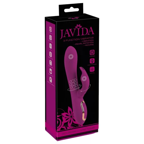 Javida - 3u1 vibrator s perlicama i rotacijom (ljubičasti)