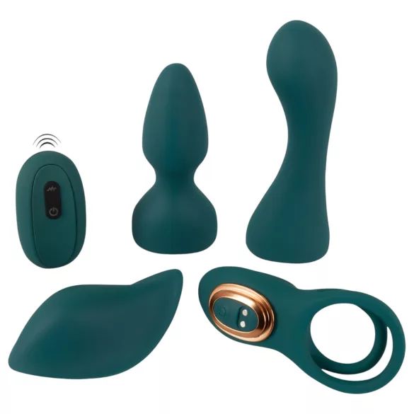 Couples Choice - 4u1 prilagodljivi vibrator na daljinsko upravljanje (tirkizni)