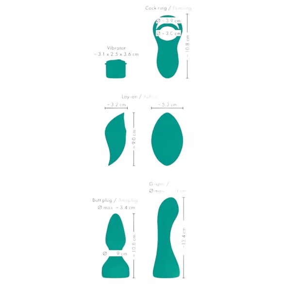 Couples Choice - 4u1 prilagodljivi vibrator na daljinsko upravljanje (tirkizni)
