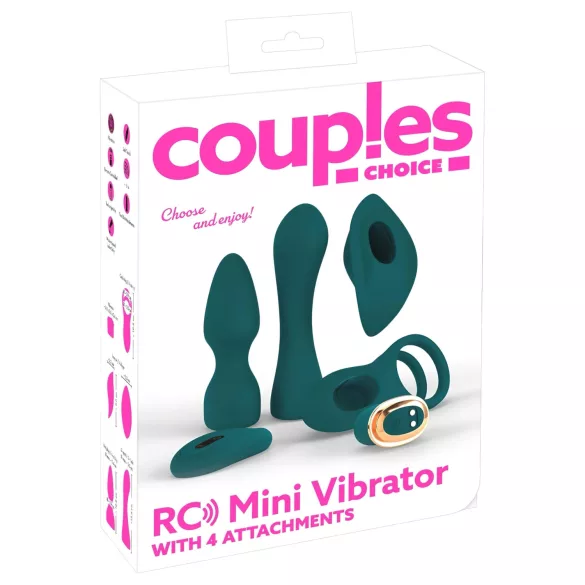 Couples Choice - 4u1 prilagodljivi vibrator na daljinsko upravljanje (tirkizni)