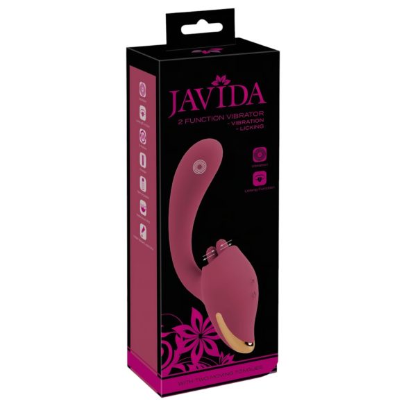 Javida - vibrator s jezikom 2u1 - crvena