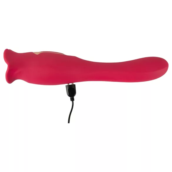 You2Toys - 2u1 vibrator s jezičkom (rozi)