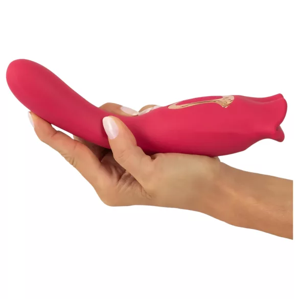 You2Toys - 2u1 vibrator s jezičkom (rozi)