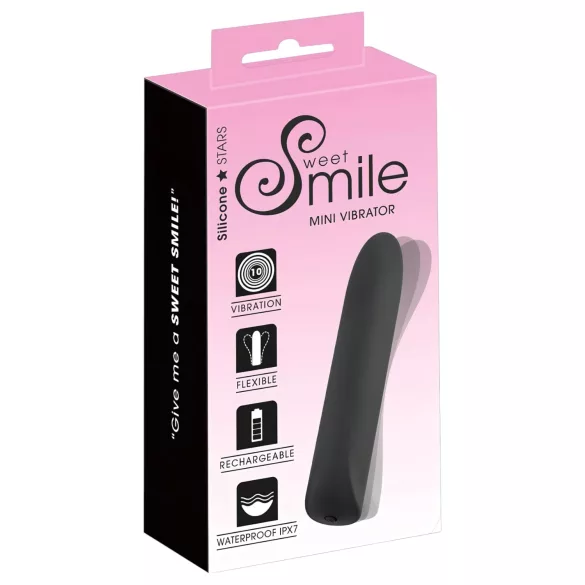 Smile - mini vibrator na punjenje - vodootporan - crni