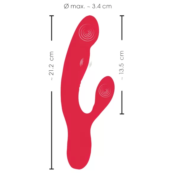 Smile - Vibrator zeca s 3 motora - punjivi - crveni