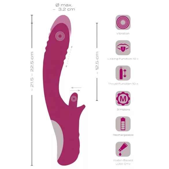Javida - Vibrator s jezikom i pokretima - ljubičasti