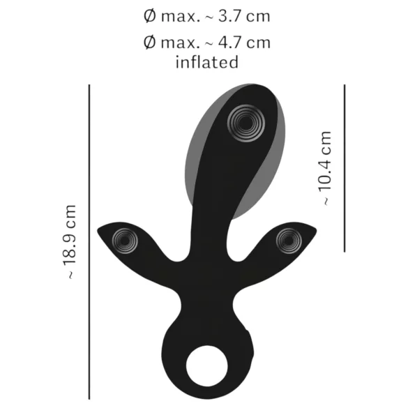 Eternal - trostruki vibrator na napuhavanje - crni