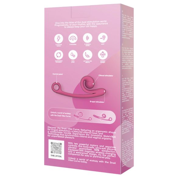 Snail Vibe Curve - vibrator za klitoris i penetraciju - 2u1 - rozi