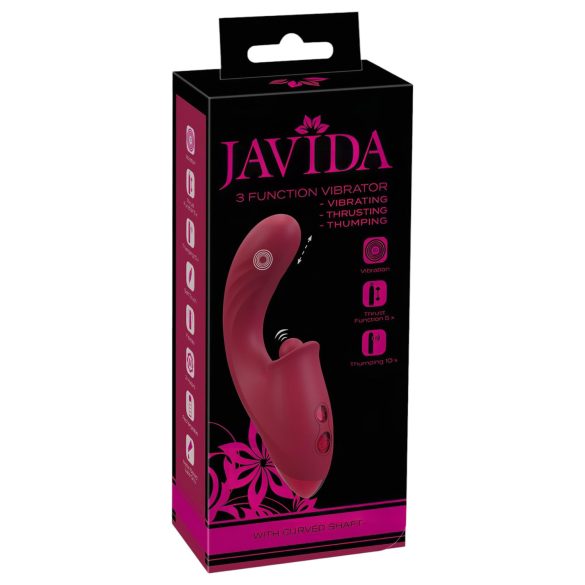 Javida - vibrator s jezikom 3u1 - crveni