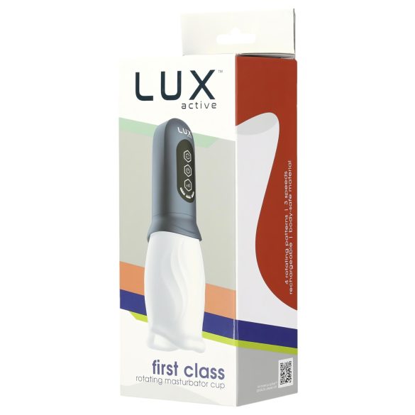 LUX Active First Class - masturbator s rotirajućom glavom - bijelo-siva