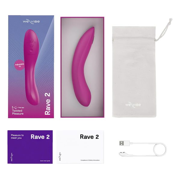 We-Vibe Rave 2 - vibrator za G-točku - punjivi - pametan - rozi