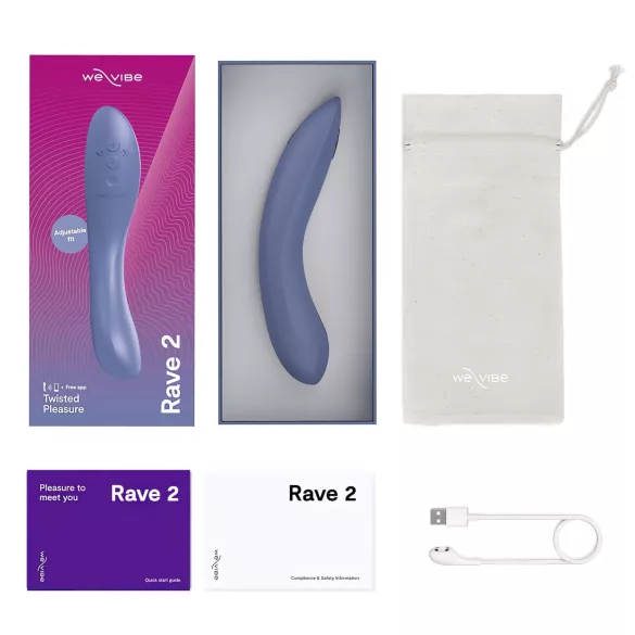 We-Vibe Rave 2 - vibrator za G-točku s upravljanjem putem aplikacije (plavi)