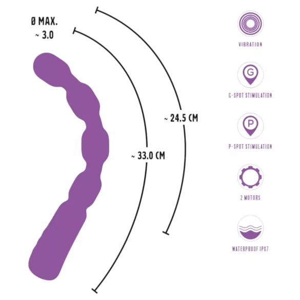 You2Toys - vibrator za G i P točku s perlicama - ljubičasti