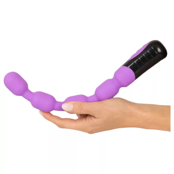 You2Toys - vibrator za G i P točku s perlicama - ljubičasti