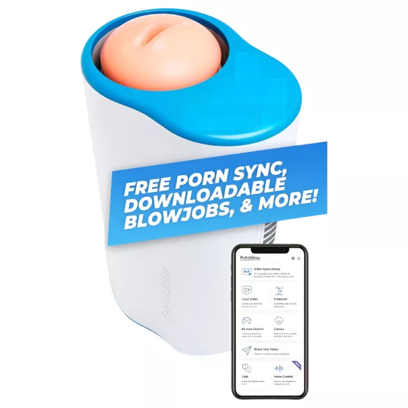 Autoblow A.I. Ultra - muški masturbator s motivom usta - bijeli