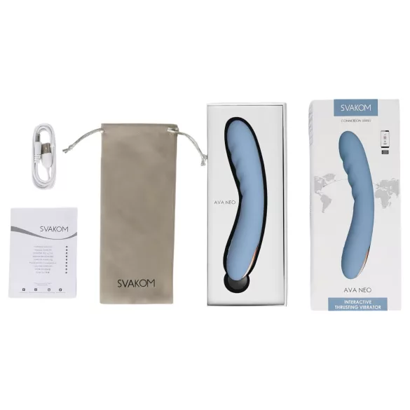 Svakom Ava Neo - Aplikacijom upravljani potiskujući vibrator (plavi)