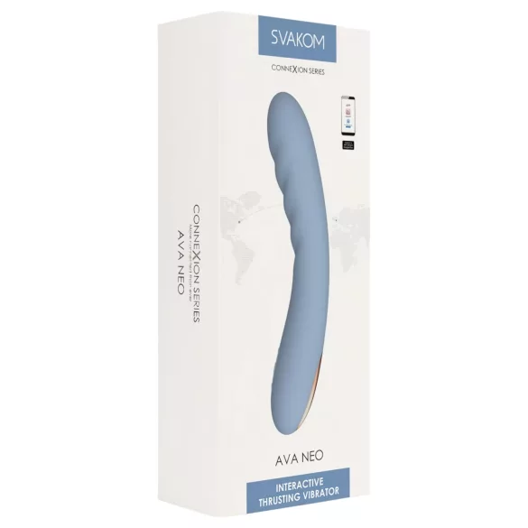 Svakom Ava Neo - Aplikacijom upravljani potiskujući vibrator (plavi)