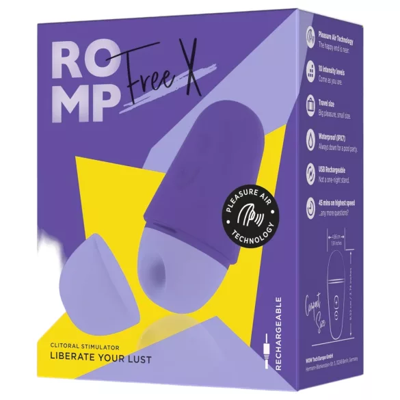 ROMP Free X - stimulator klitorisa na zračne valove - punjivi - ljubičasta