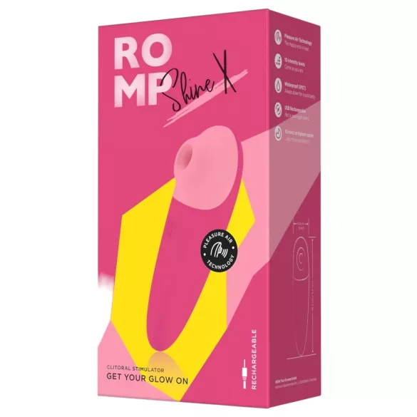 ROMP Shine X - stimulator klitorisa na zračne valove - punjivi - rozi