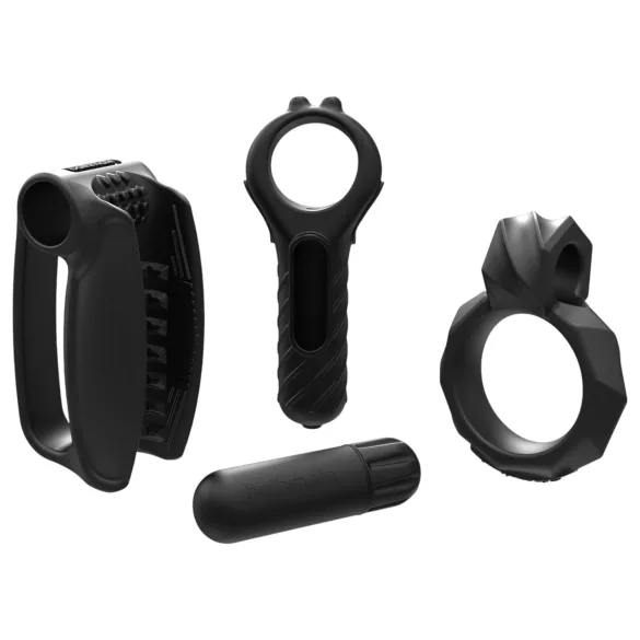 Bathmate Vibe Endurance - set masturbatora i prstena za penis (crna)