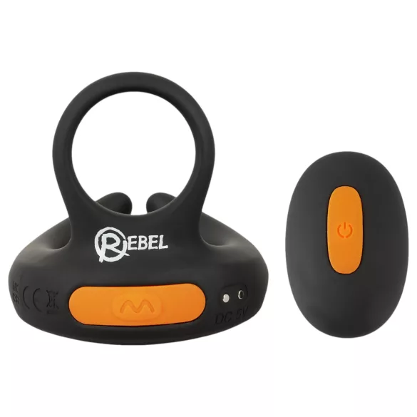 Rebel - vibrirajući penis prsten i vibrator za testise - crna