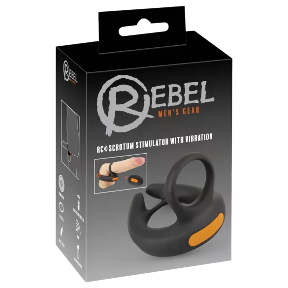 Rebel - vibrirajući penis prsten i vibrator za testise - crna