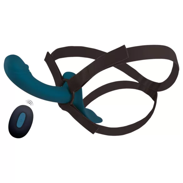 You2Toys - set vibratora s remenom - crna/plava