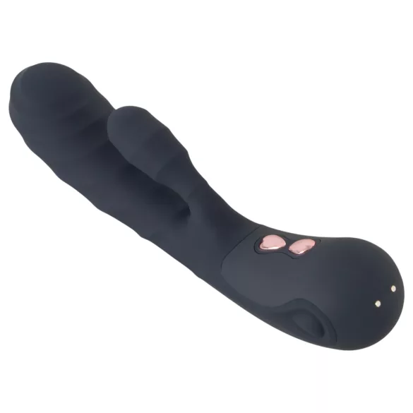 You2Toys - Oh! Rabbit vibrator s ručicom za klitoris (crni)