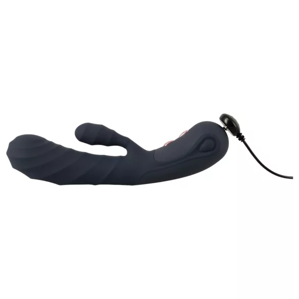 You2Toys - Oh! Rabbit vibrator s ručicom za klitoris (crni)