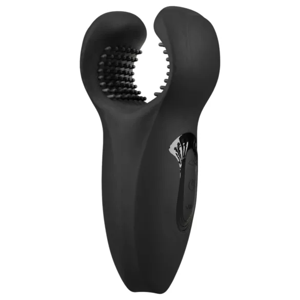 Rebel - pokretni vibracijski vibrator za glavić s ručicom (crni)