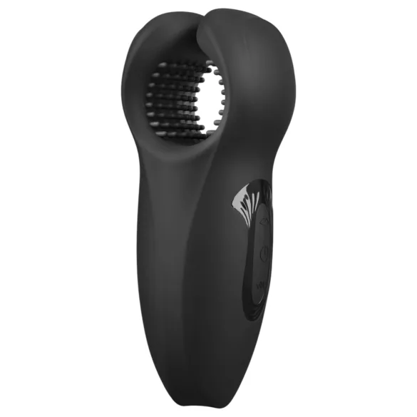 Rebel - pokretni vibracijski vibrator za glavić s ručicom (crni)