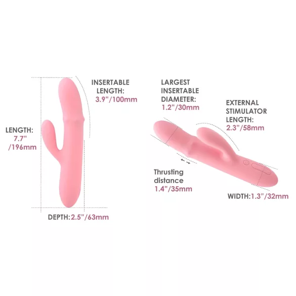 Svakom Mora Neo - aplikacijom upravljani vibrator s kuglicama i nastavkom za klitoris (rozi)