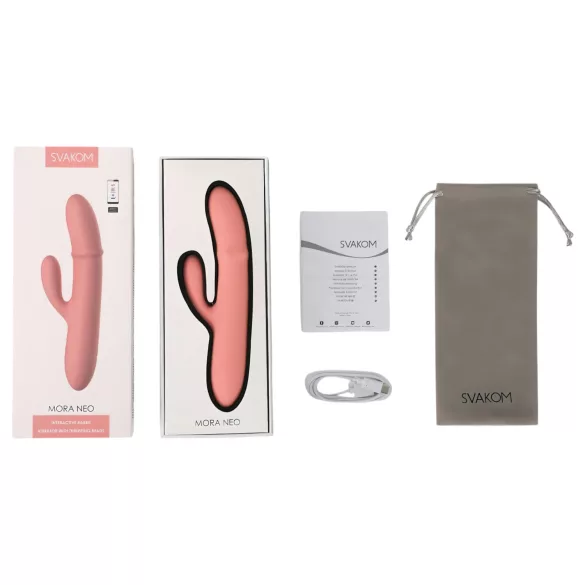 Svakom Mora Neo - aplikacijom upravljani vibrator s kuglicama i nastavkom za klitoris (rozi)