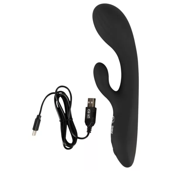 You2Toys Intense - G-točka vibrator s rukohvatom za klitoris (crni)