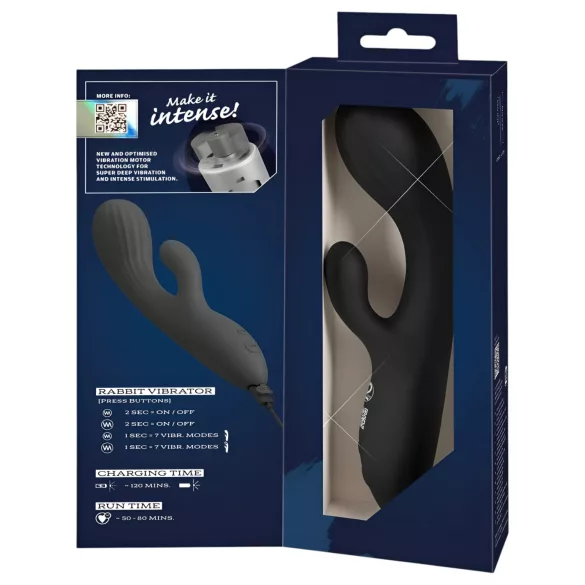 You2Toys Intense - G-točka vibrator s rukohvatom za klitoris (crni)
