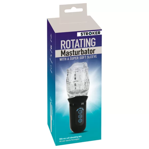 Stroker - masturbator s vibracijom i rotacijom - prozirno
