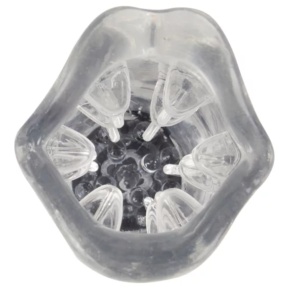 Stroker - masturbator s vibracijom i rotacijom - prozirno