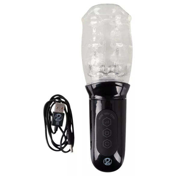 Stroker - masturbator s vibracijom i rotacijom - prozirno