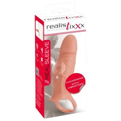Realistixxx - vibrirajući penis prsten s navlakom - natur