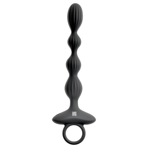 Anos - Dvostruki analni vibrator s kuglicama (crni)