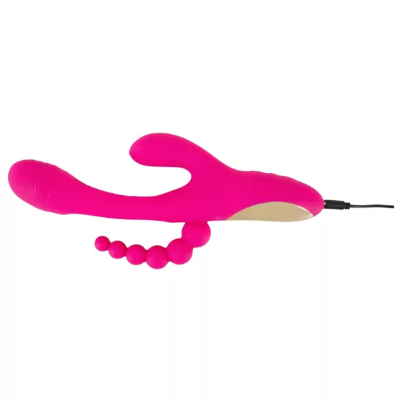 SMILE - vibrator s tri kraka i jezikom - ružičasti